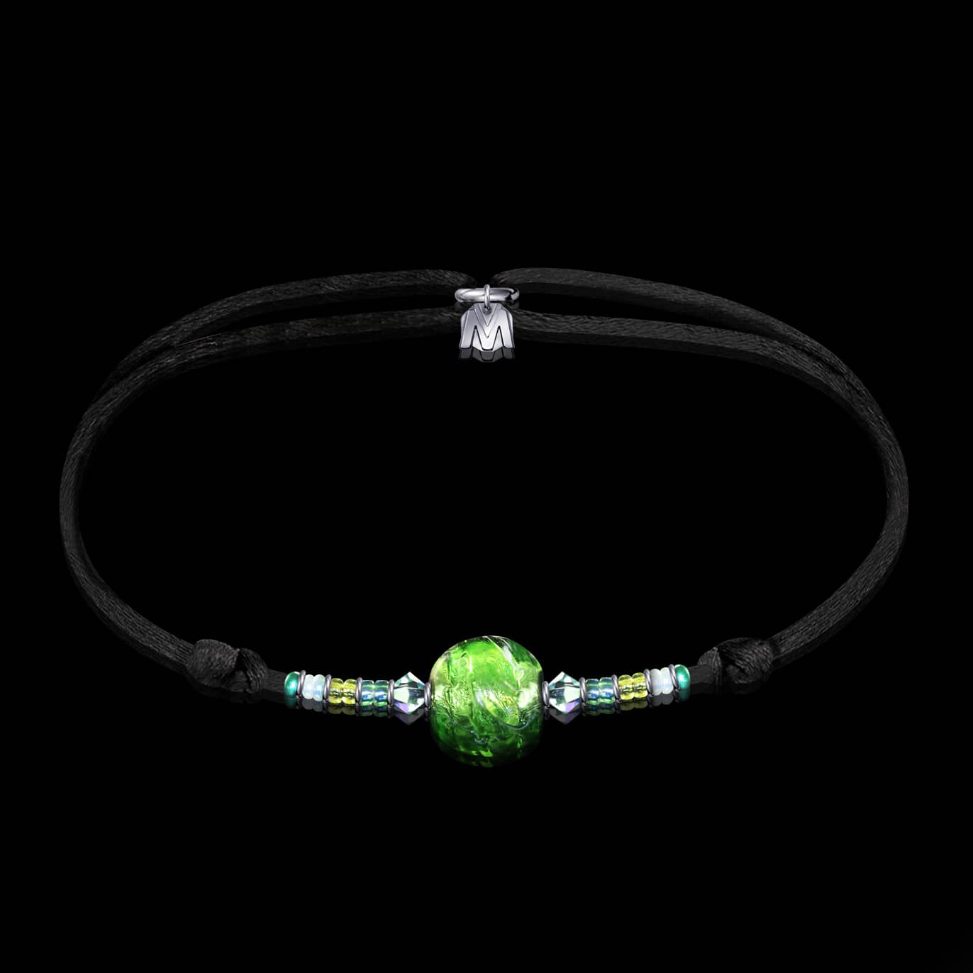 bracelet-espoir-feuille-argent-murano